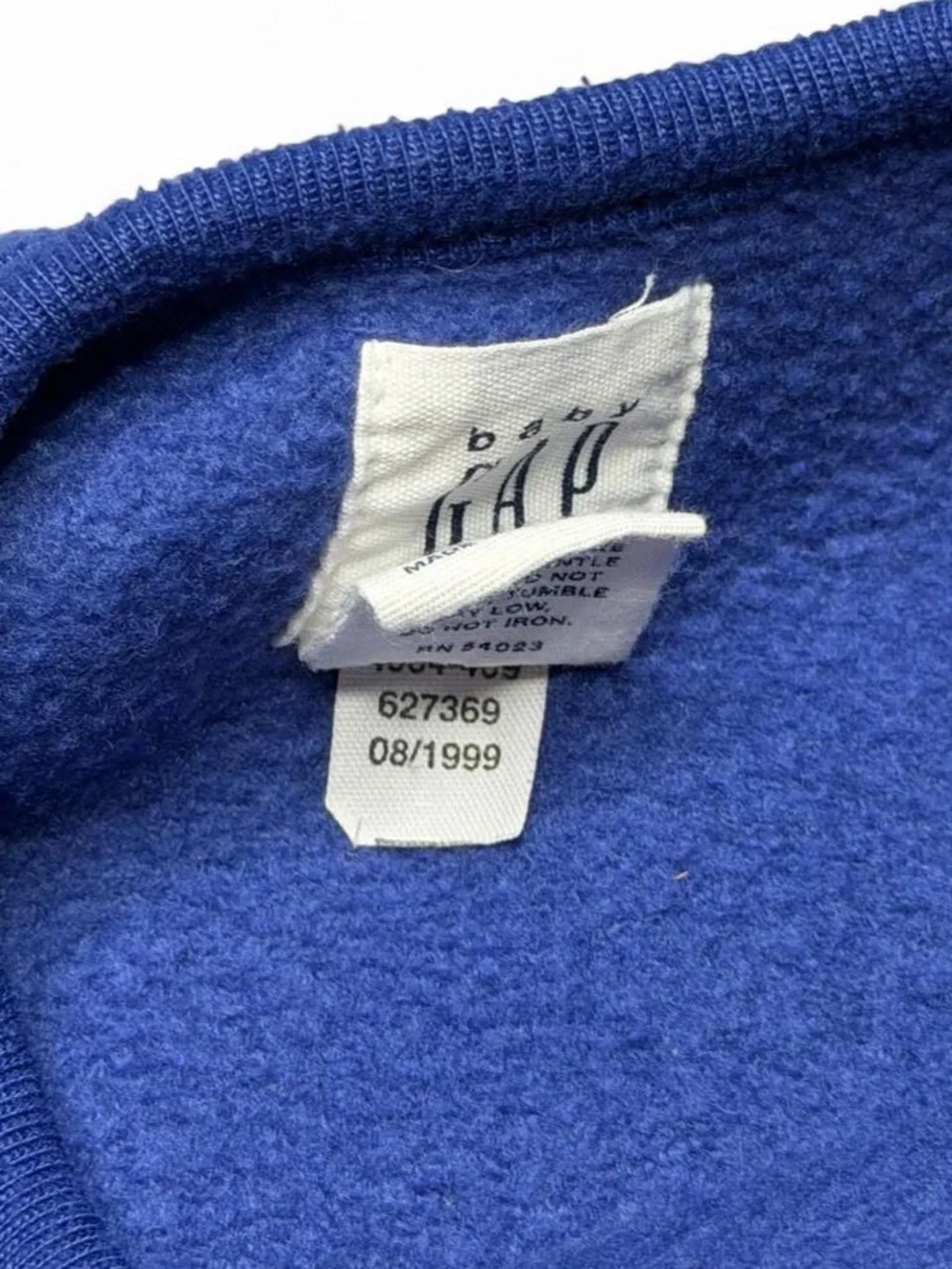 VTG Y2K Baby Gap Blue Fleece Snowman Romper Longall 18-24M